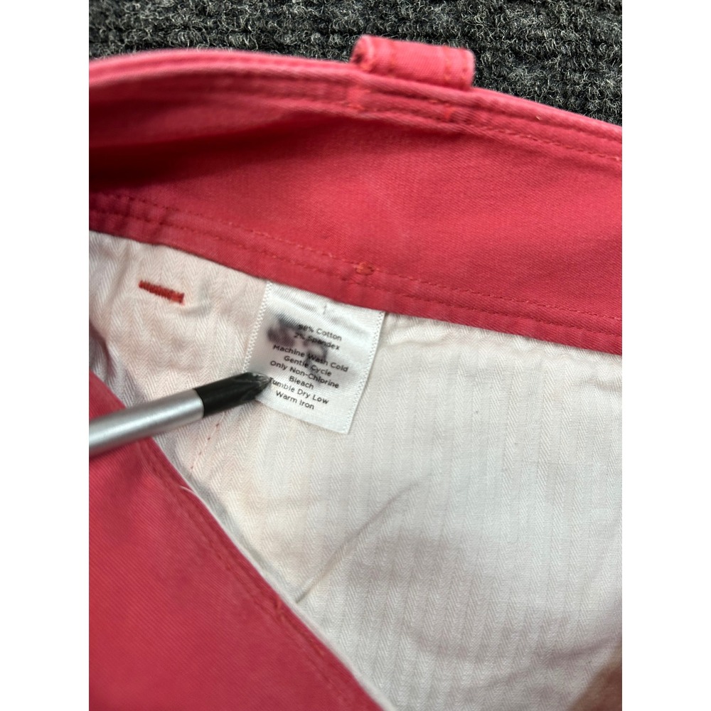 Talbots Heritage Fit Womens Coral Pink Crop Pants Straight Leg Stretch Chino 12 - Picture 3 of 9